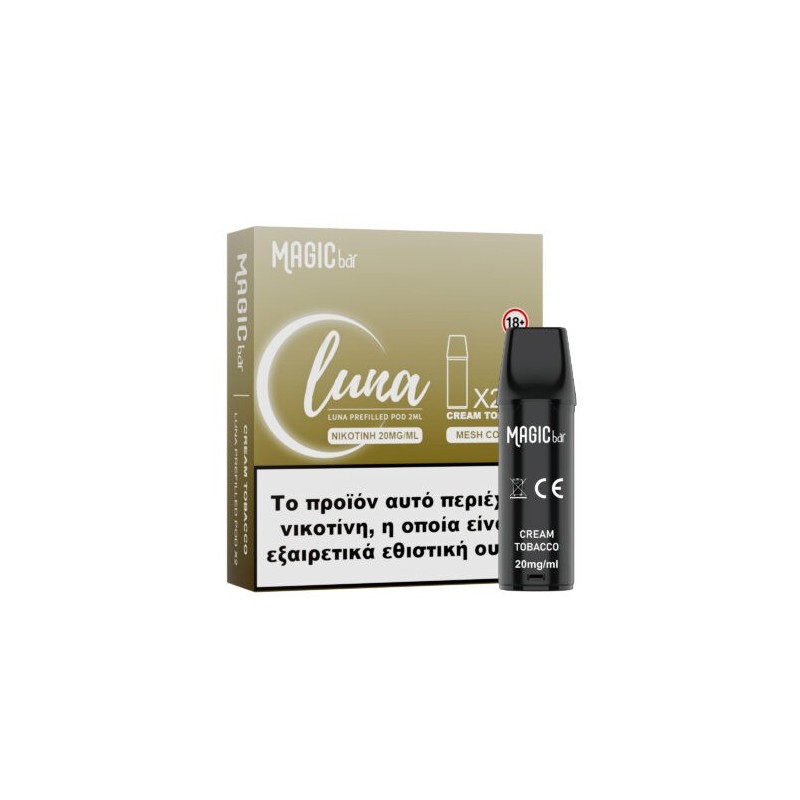 Magic Bar Luna Prefilled Pod – Cream Tobacco 2% Magic Bar Luna Prefilled Pod – Cream Tobacco 2%